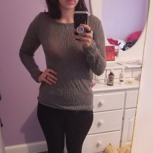 Grey Semi-Sheer Sweater